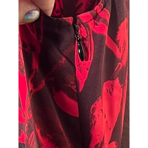 Simply Vera Vera Wang 4 Red & Black Baby Doll  Floral Elegant Tiered Empire - Picture 8 of 13